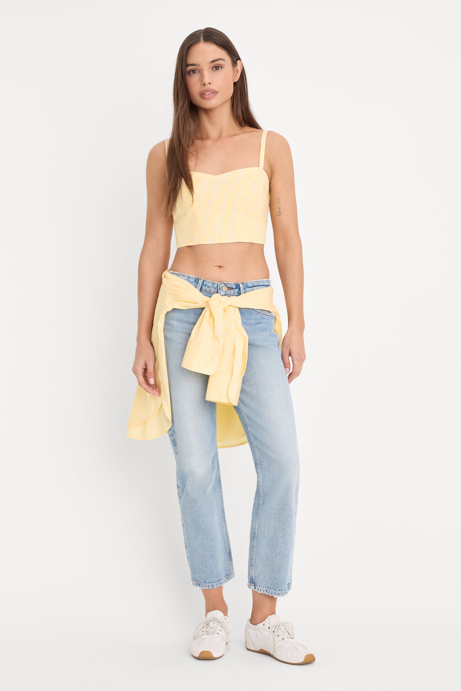 POPLIN BUSTIER CAMI TOP | BUTTERBEAM STRIPE