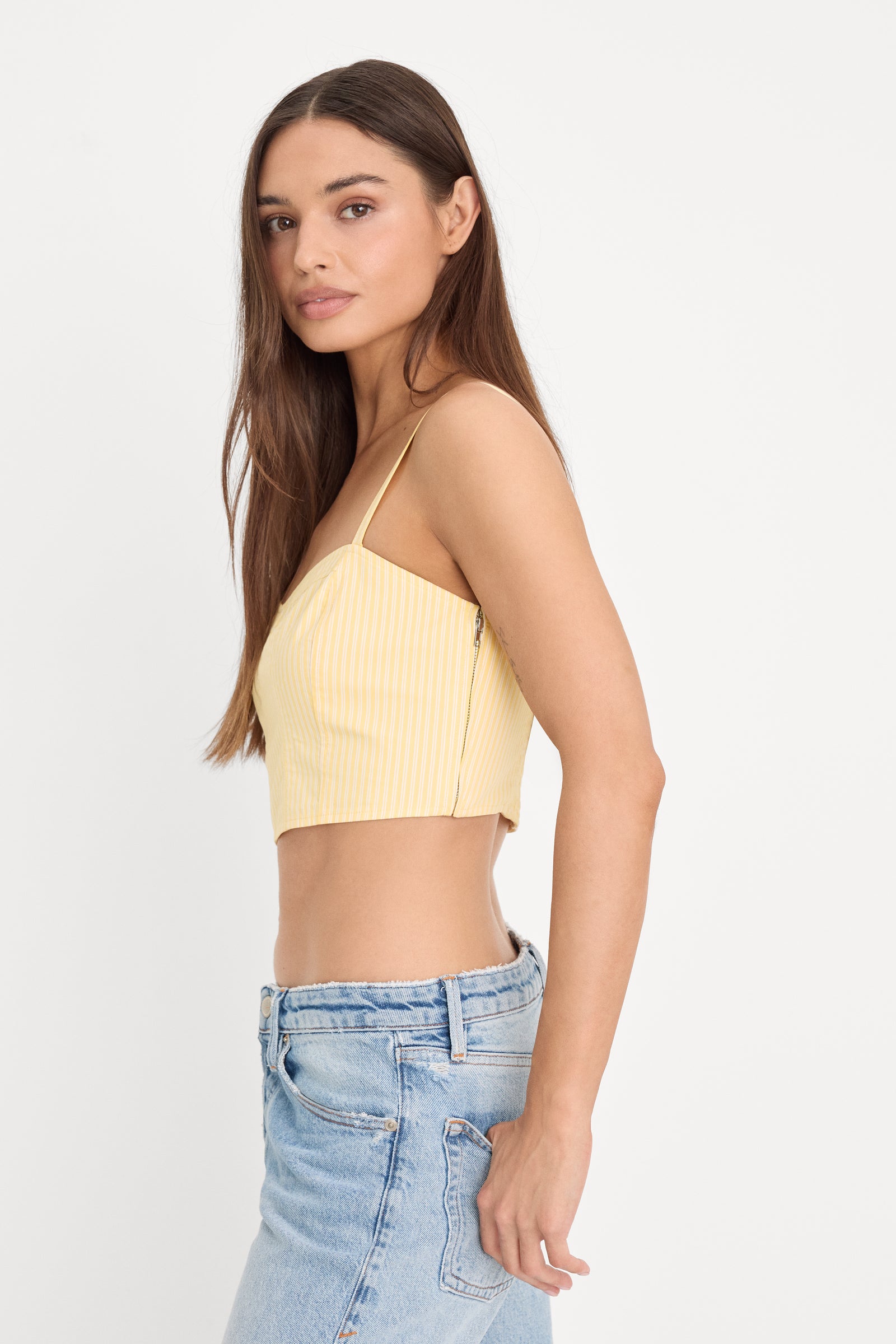 POPLIN BUSTIER CAMI TOP | BUTTERBEAM STRIPE