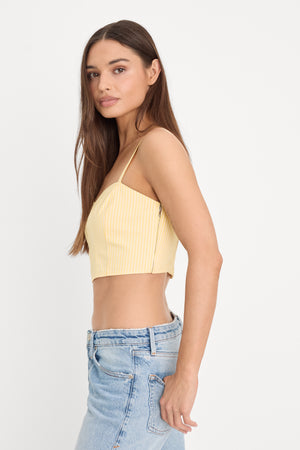 POPLIN BUSTIER CAMI TOP | BUTTERBEAM STRIPE