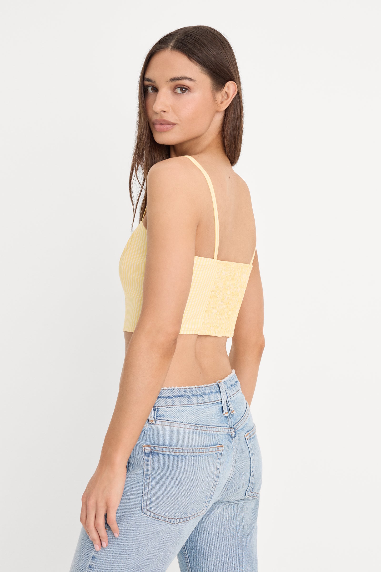 POPLIN BUSTIER CAMI TOP | BUTTERBEAM STRIPE