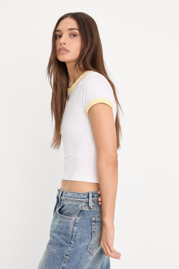 THE RINGER BABY TEE | WHITE001