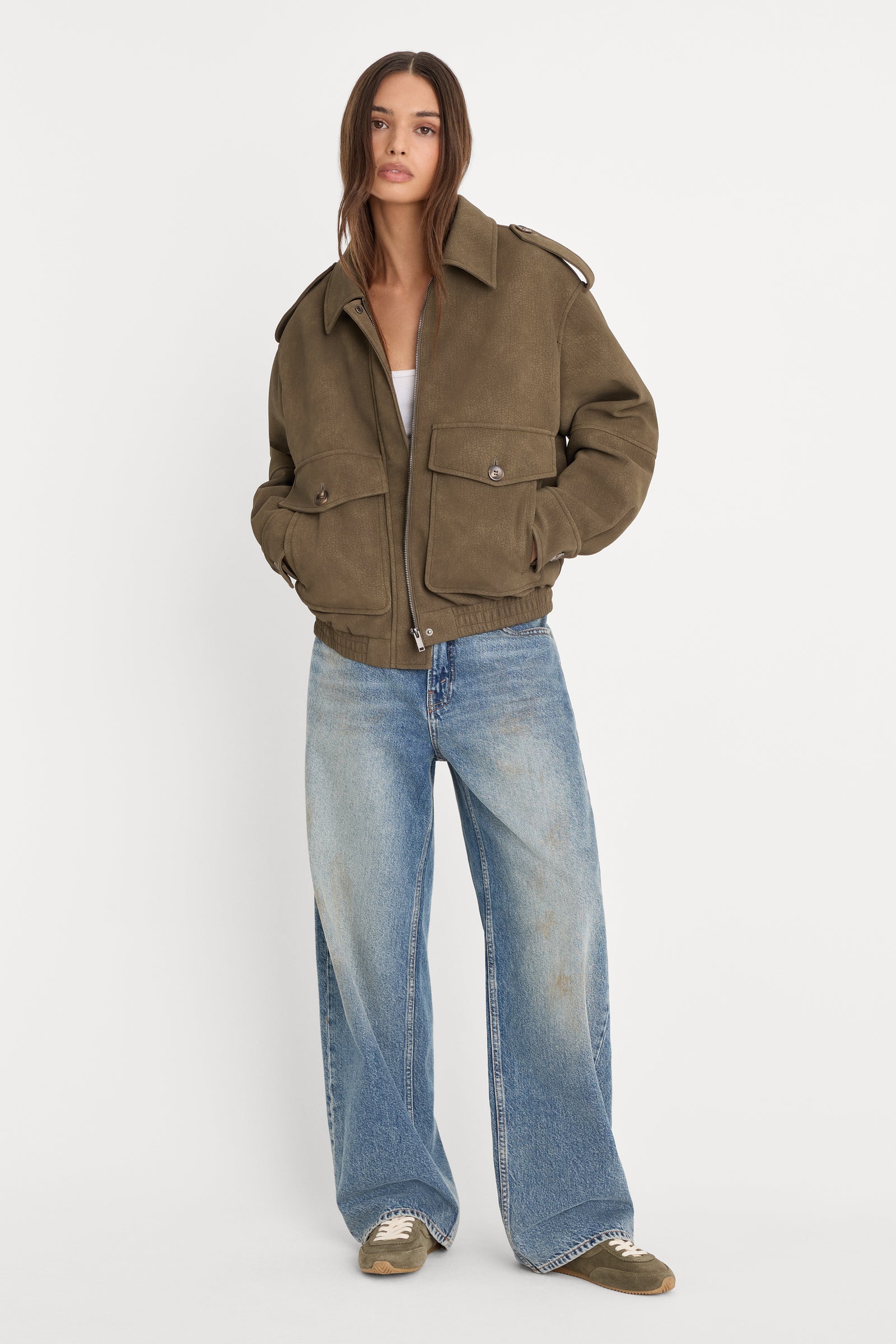 THE BETTER THAN LEATHER BOMBER | STONE