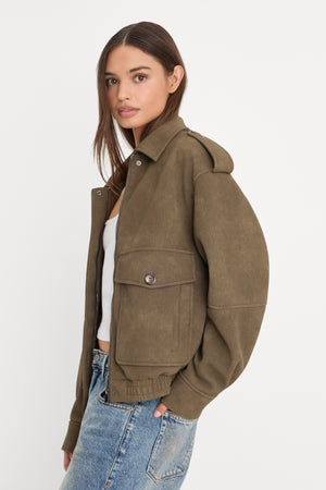 THE BETTER THAN LEATHER BOMBER | STONE