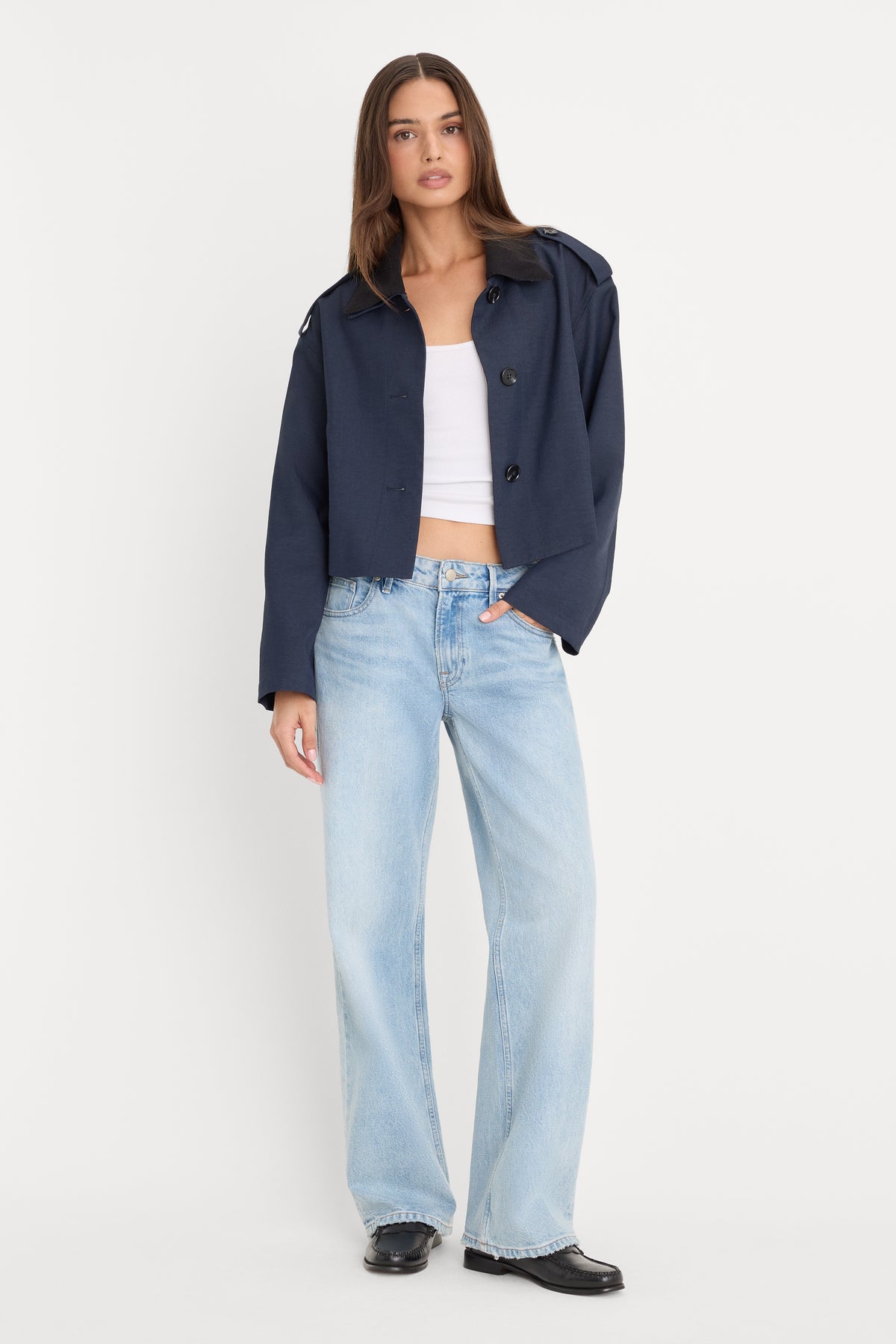 THE SWING JACKET | NEW NAVY002-3 | GOOD AMERICAN | MODEL_A