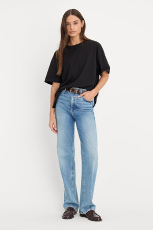 COTTON OVERSIZED TEE | BLACK001
