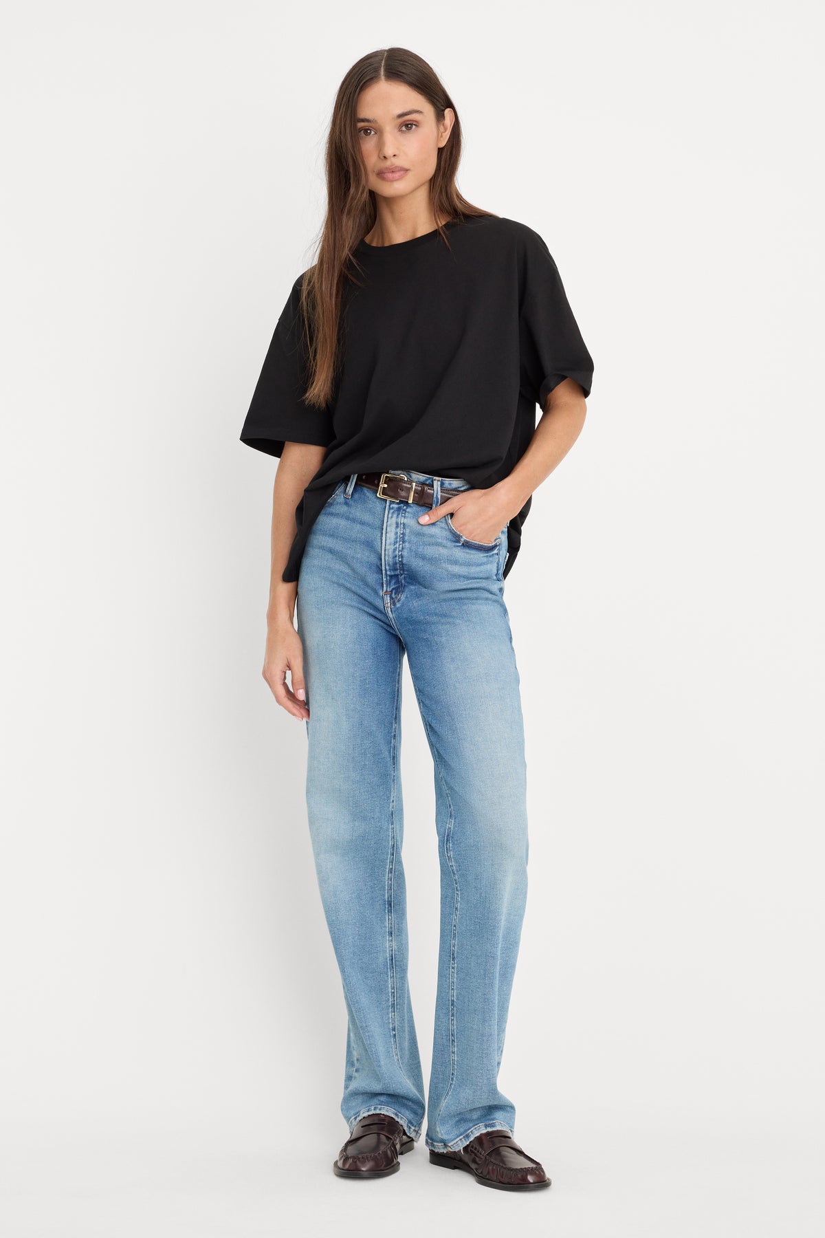 COTTON OVERSIZED TEE | BLACK001-5 | GOOD AMERICAN | MODEL_A