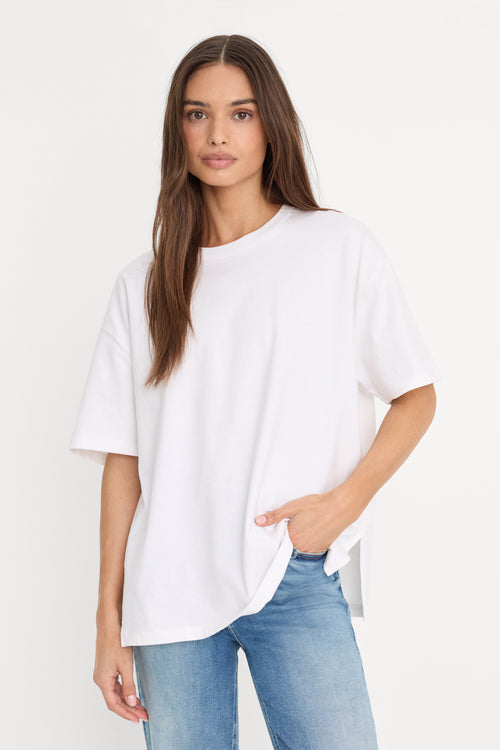 COTTON OVERSIZED TEE | WHITE001
