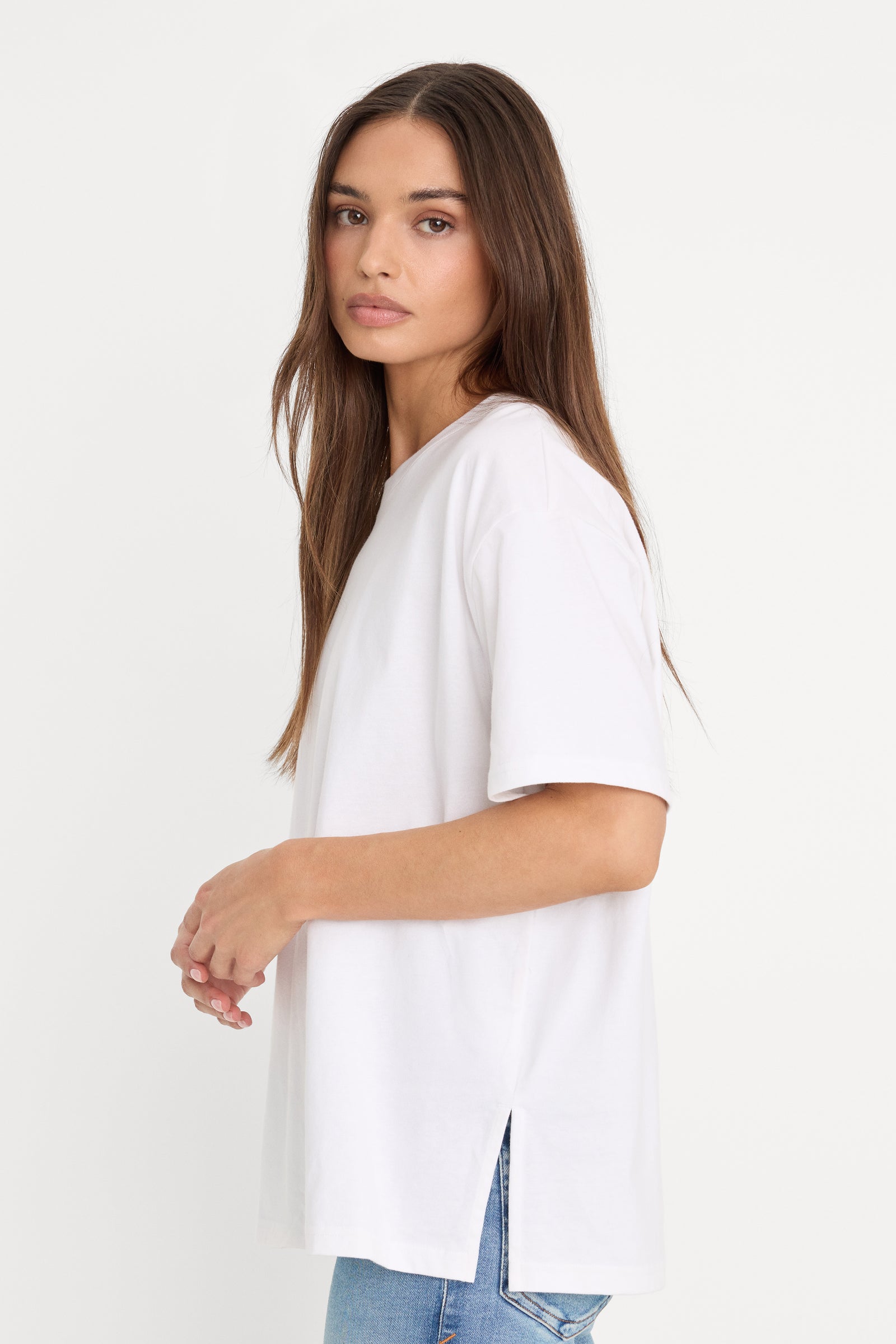 COTTON OVERSIZED TEE | WHITE001