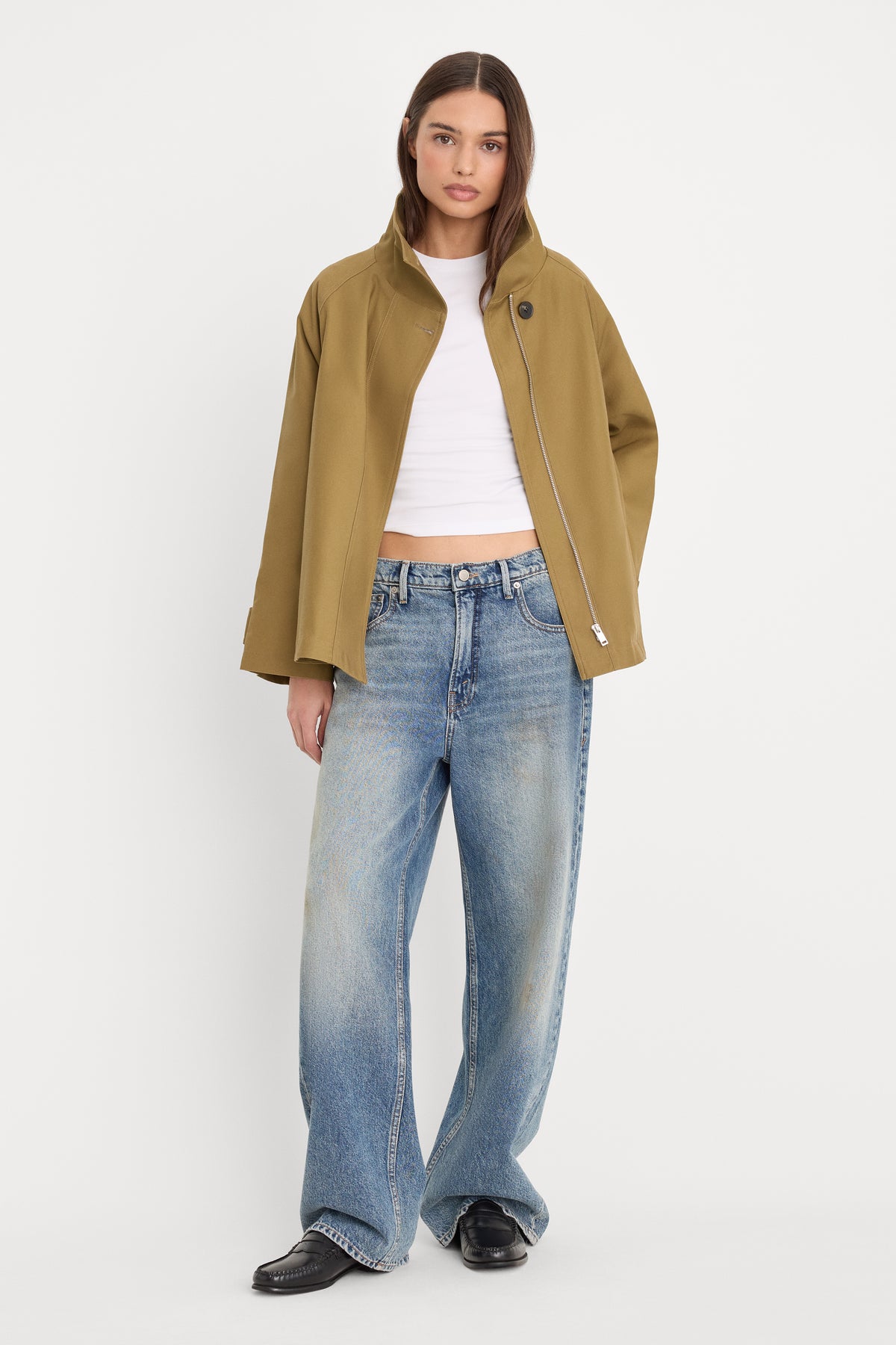 THE FUNNEL NECK TRENCH | FATIGUE-2 | GOOD AMERICAN | MODEL_A