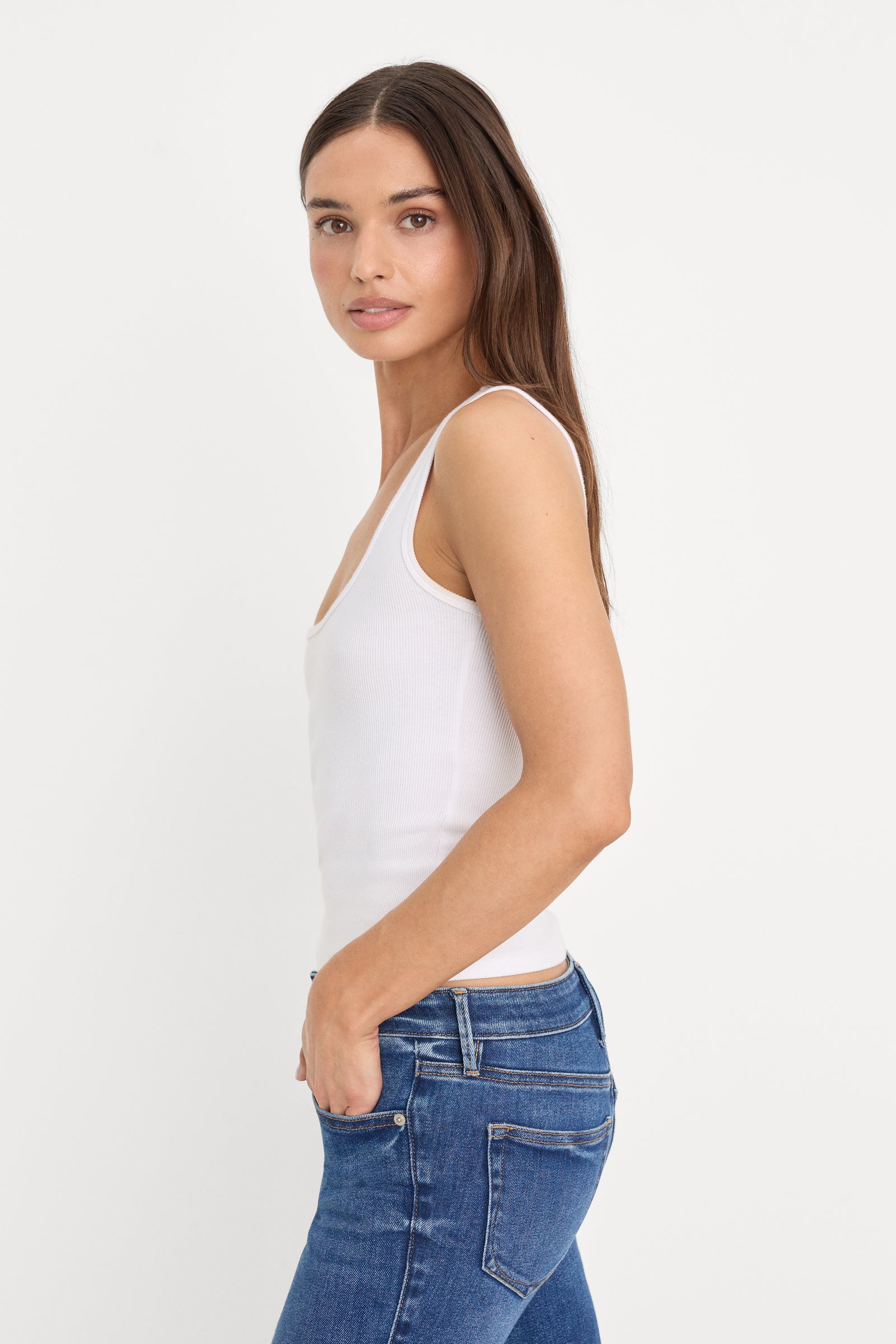 MICRO RIB TANK TOP | WHITE001