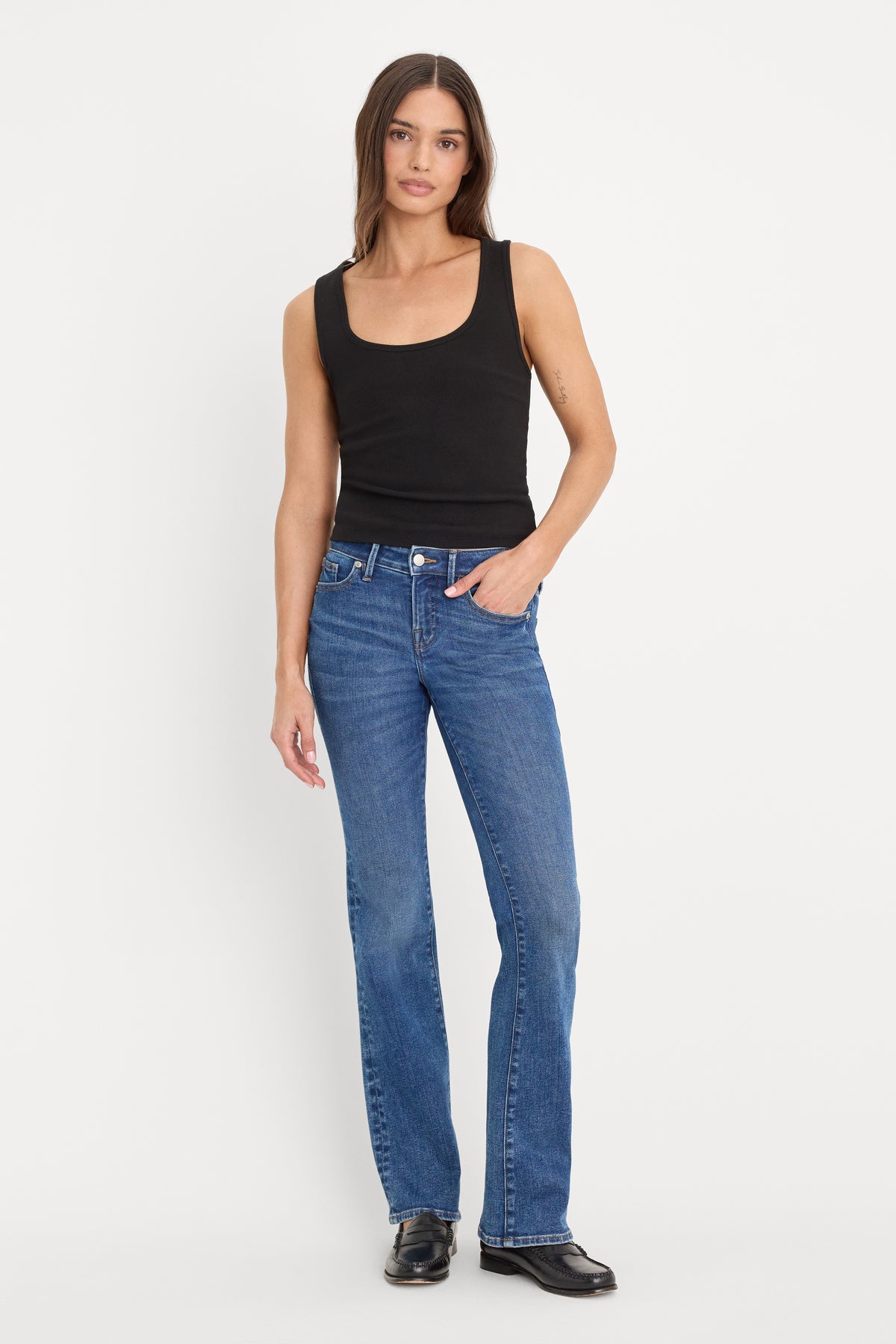 MICRO RIB TANK TOP | BLACK001-3 | GOOD AMERICAN | MODEL_A