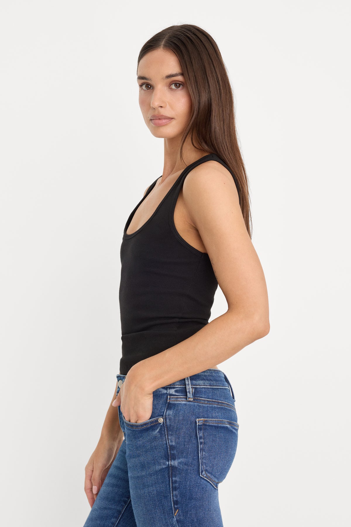 MICRO RIB TANK TOP | BLACK001-4 | GOOD AMERICAN | MODEL_A