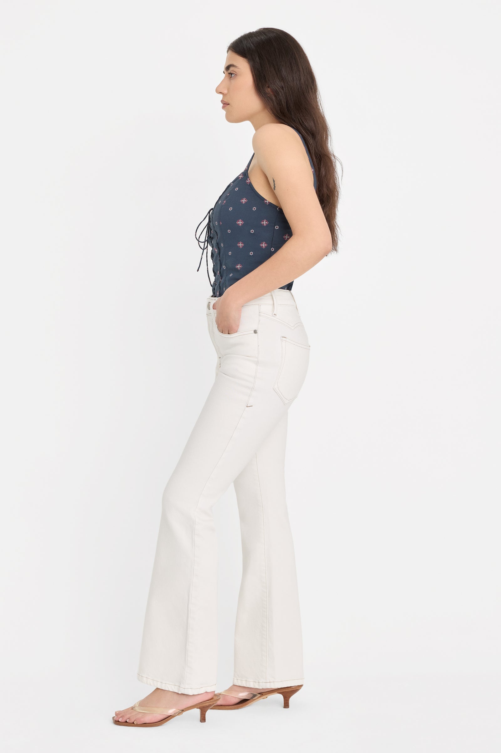 DOLLY JOLEANS PETITE FLARE JEANS | VINTAGE WHITE