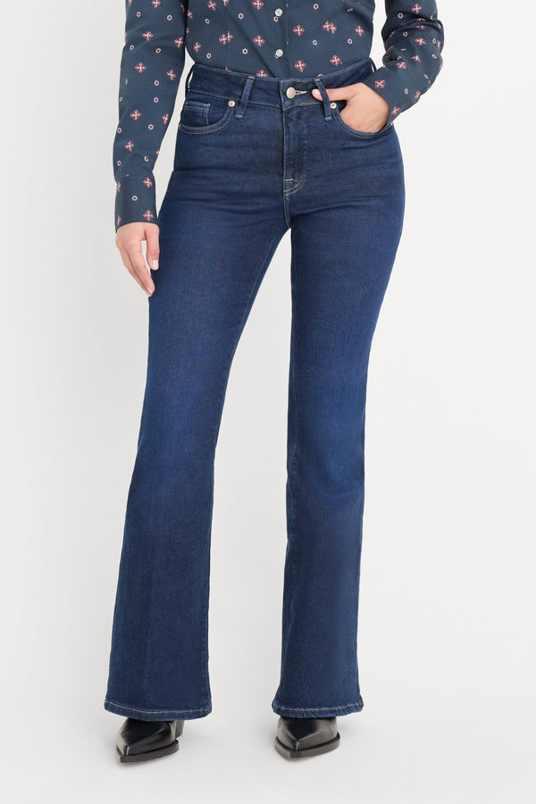 DOLLY JOLEANS PETITE FLARE JEANS | INDIGO1193