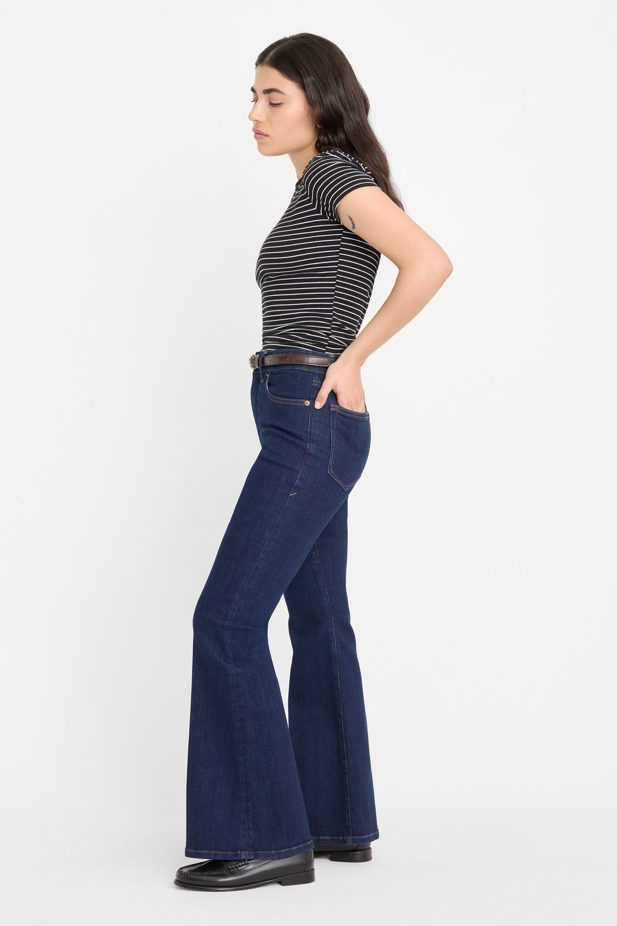 GOOD PETITE FLARE JEANS | INDIGO1153