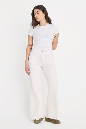 GOOD PETITE PALAZZO JEANS | WHITE001