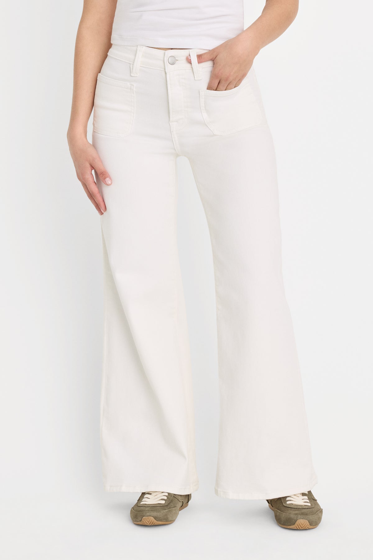 GOOD PETITE PALAZZO JEANS | WHITE001