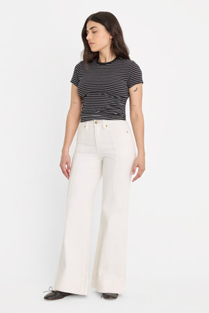GOOD PETITE PALAZZO JEANS | COTTON WHITE