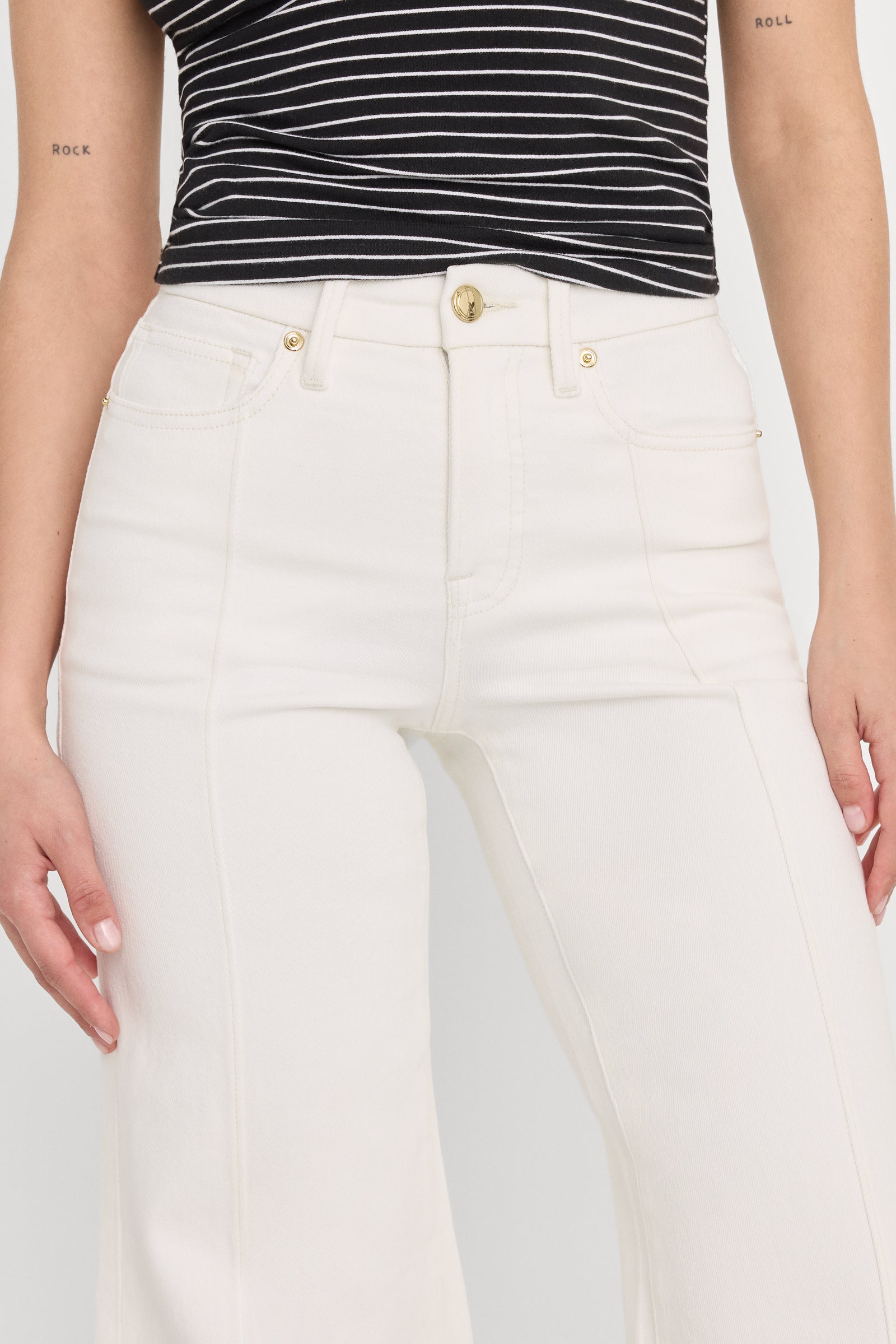 GOOD PETITE PALAZZO JEANS | COTTON WHITE