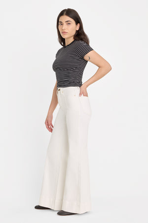 GOOD PETITE PALAZZO JEANS | COTTON WHITE