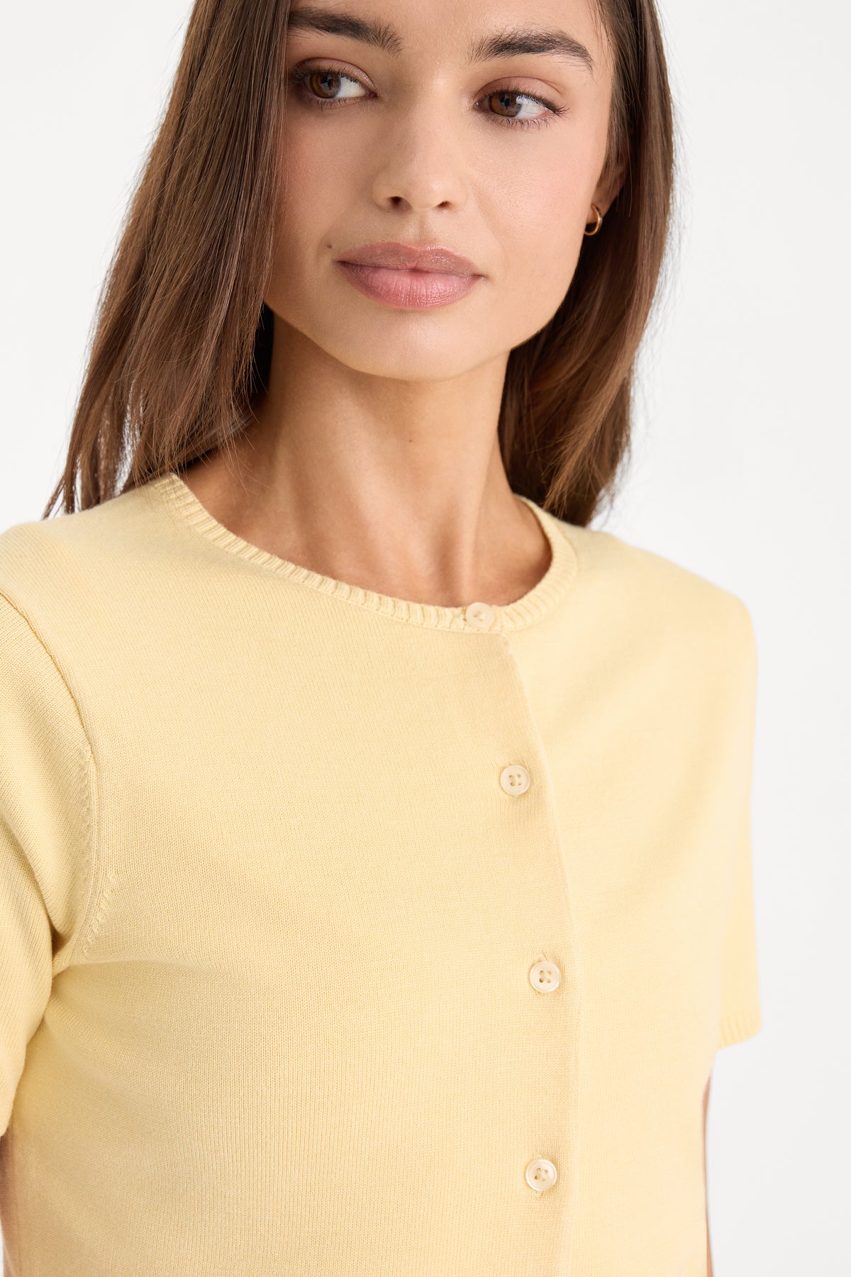 THE KEEPSAKE CARDIGAN | HONEY-3 | GOOD AMERICAN | MODEL_A