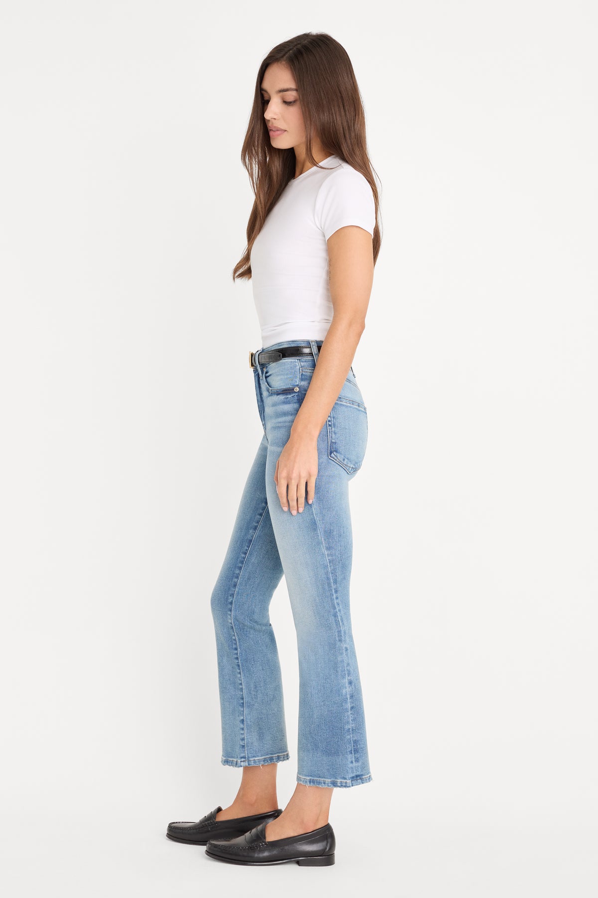 SOFT TECH GOOD LEGS CROP MINI BOOT JEANS| INDIGO1293-4 | GOOD AMERICAN | MODEL_A