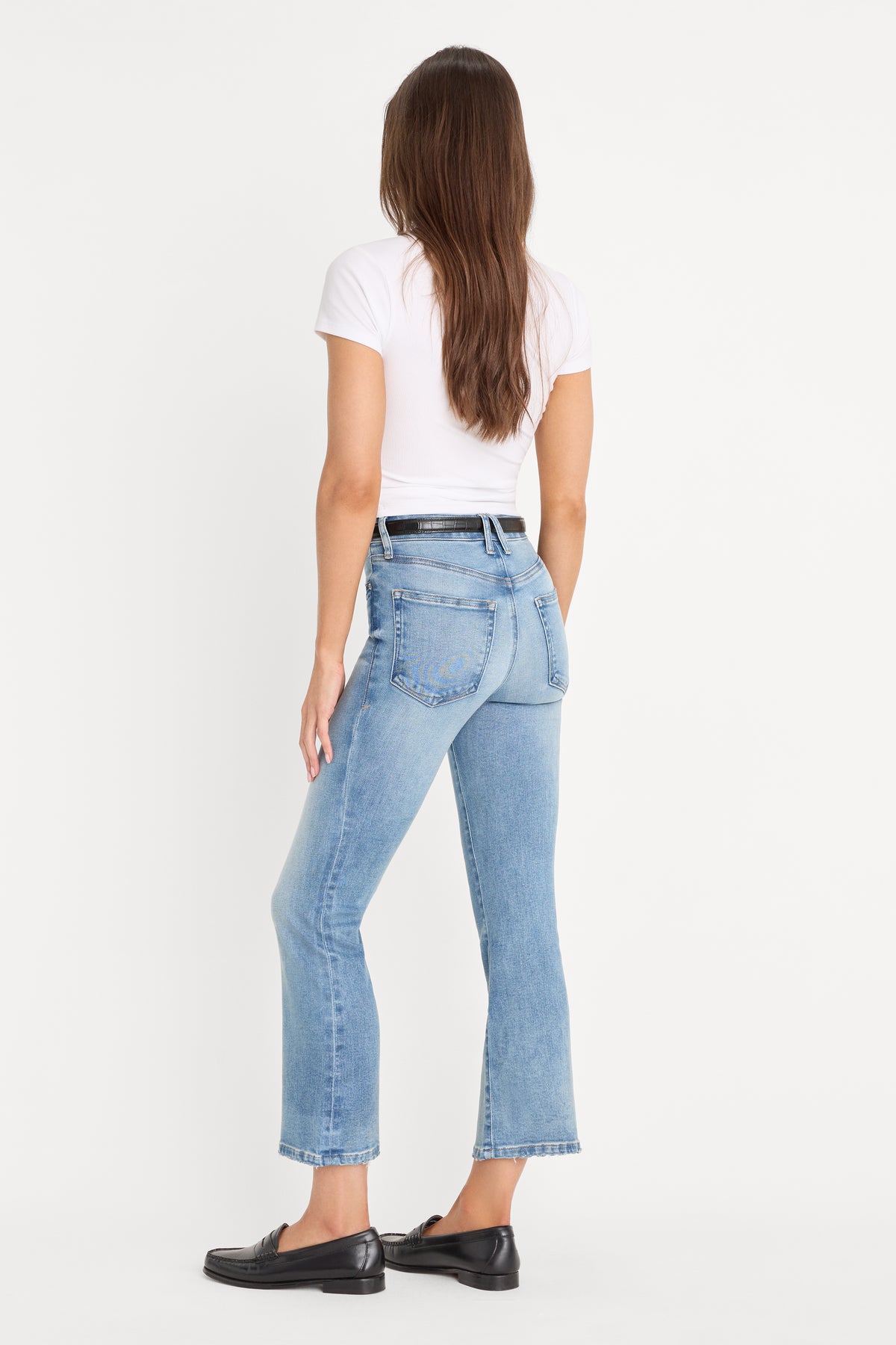 SOFT TECH GOOD LEGS CROP MINI BOOT JEANS| INDIGO1293