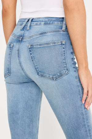 SOFT TECH GOOD LEGS CROP MINI BOOT JEANS| INDIGO1293