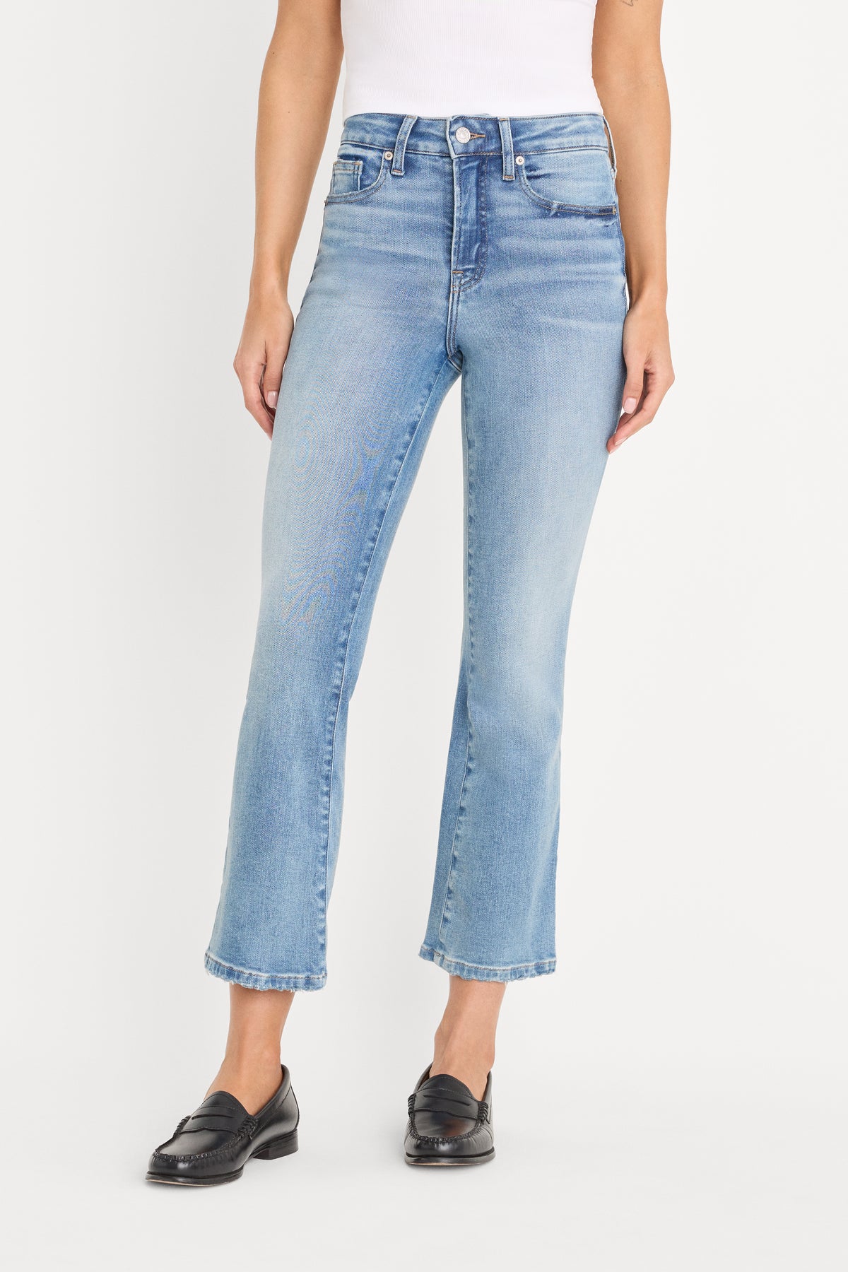SOFT TECH GOOD LEGS CROP MINI BOOT JEANS| INDIGO1293