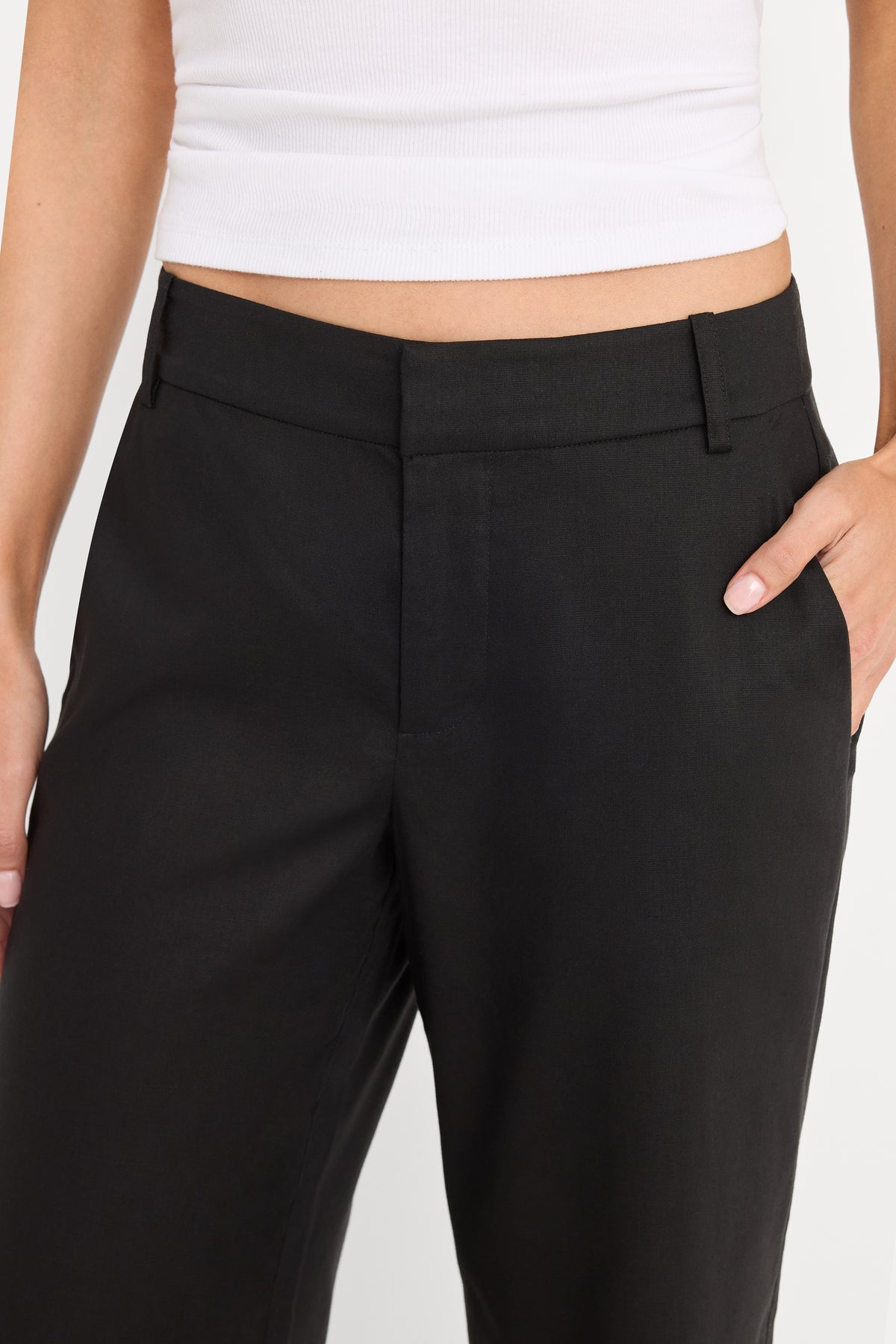 THE WIDE LEG LINEN TROUSER | BLACK