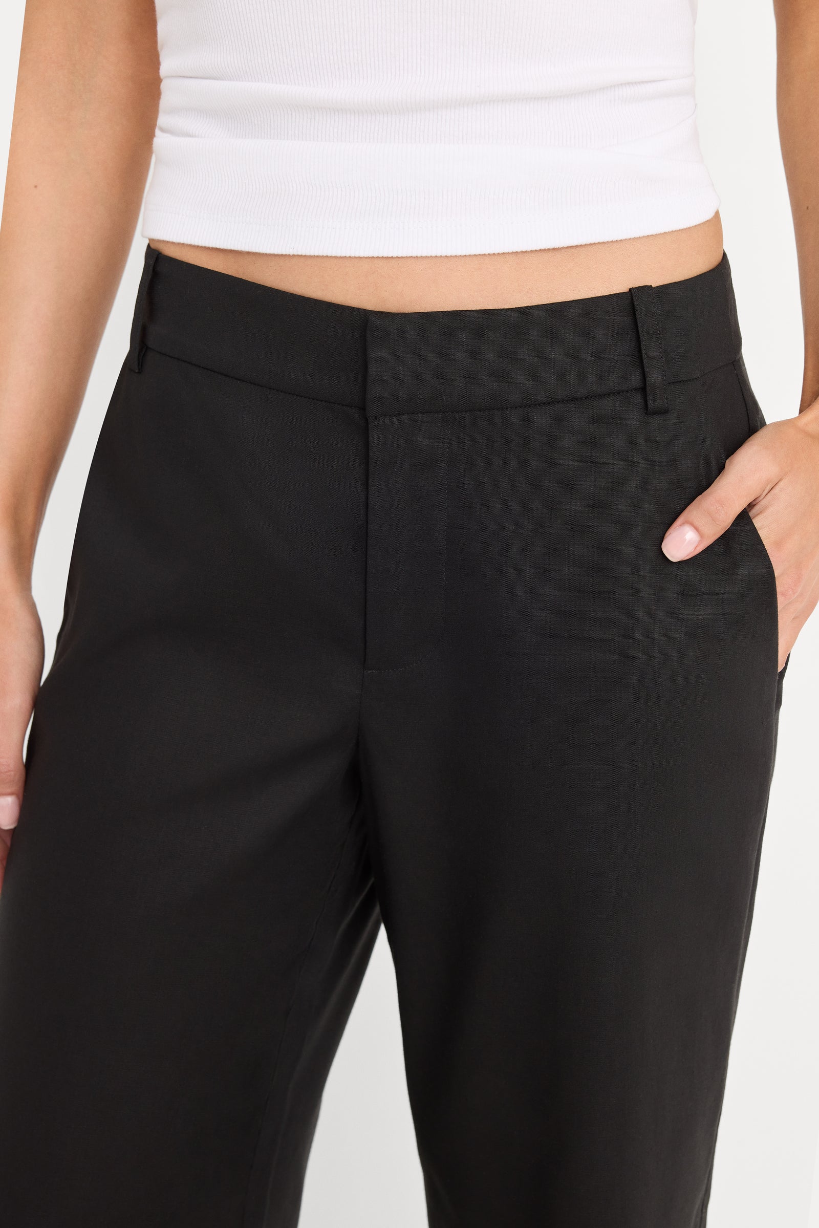 THE WIDE LEG LINEN TROUSER | BLACK