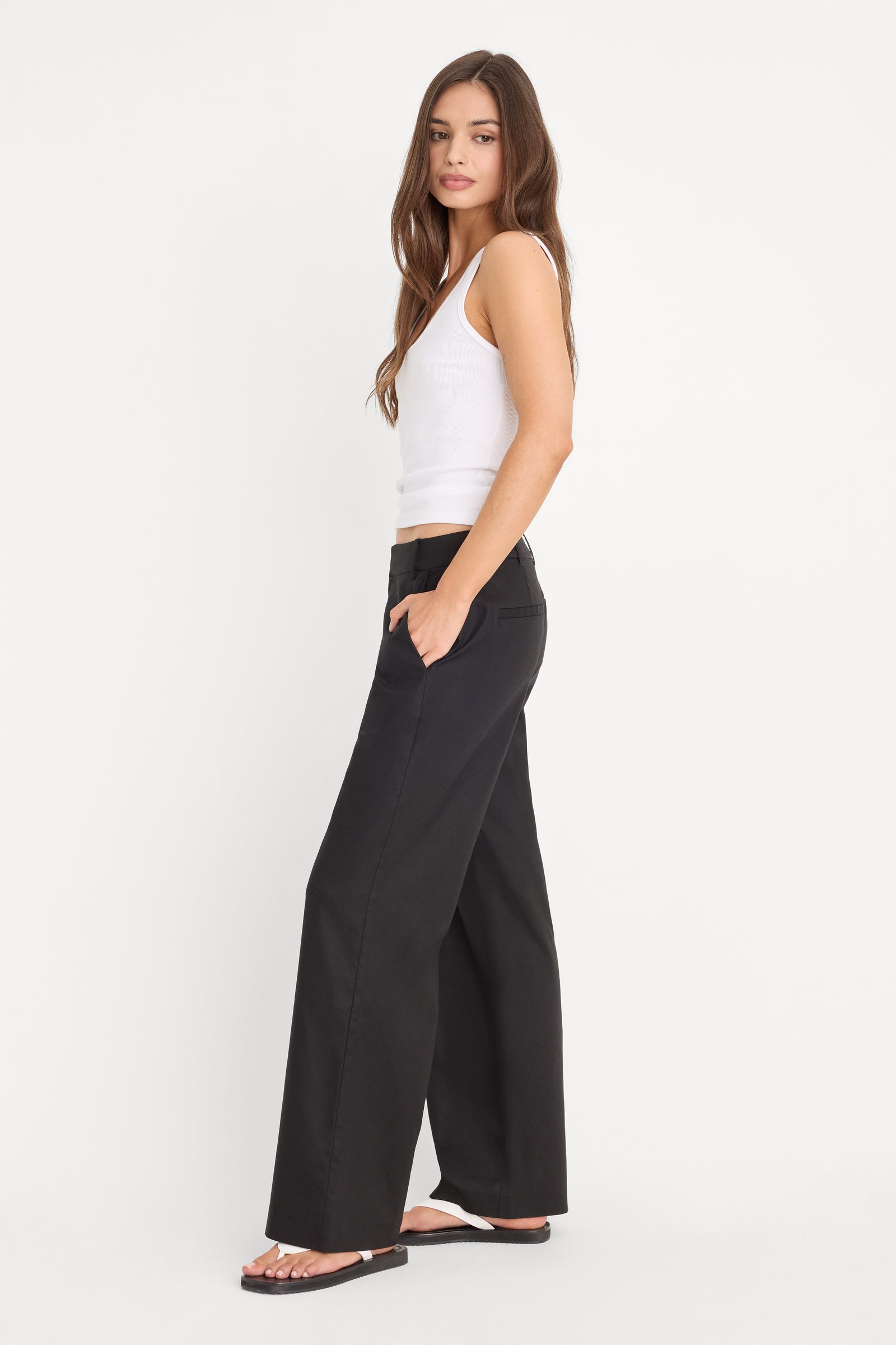 THE WIDE LEG LINEN TROUSER | BLACK