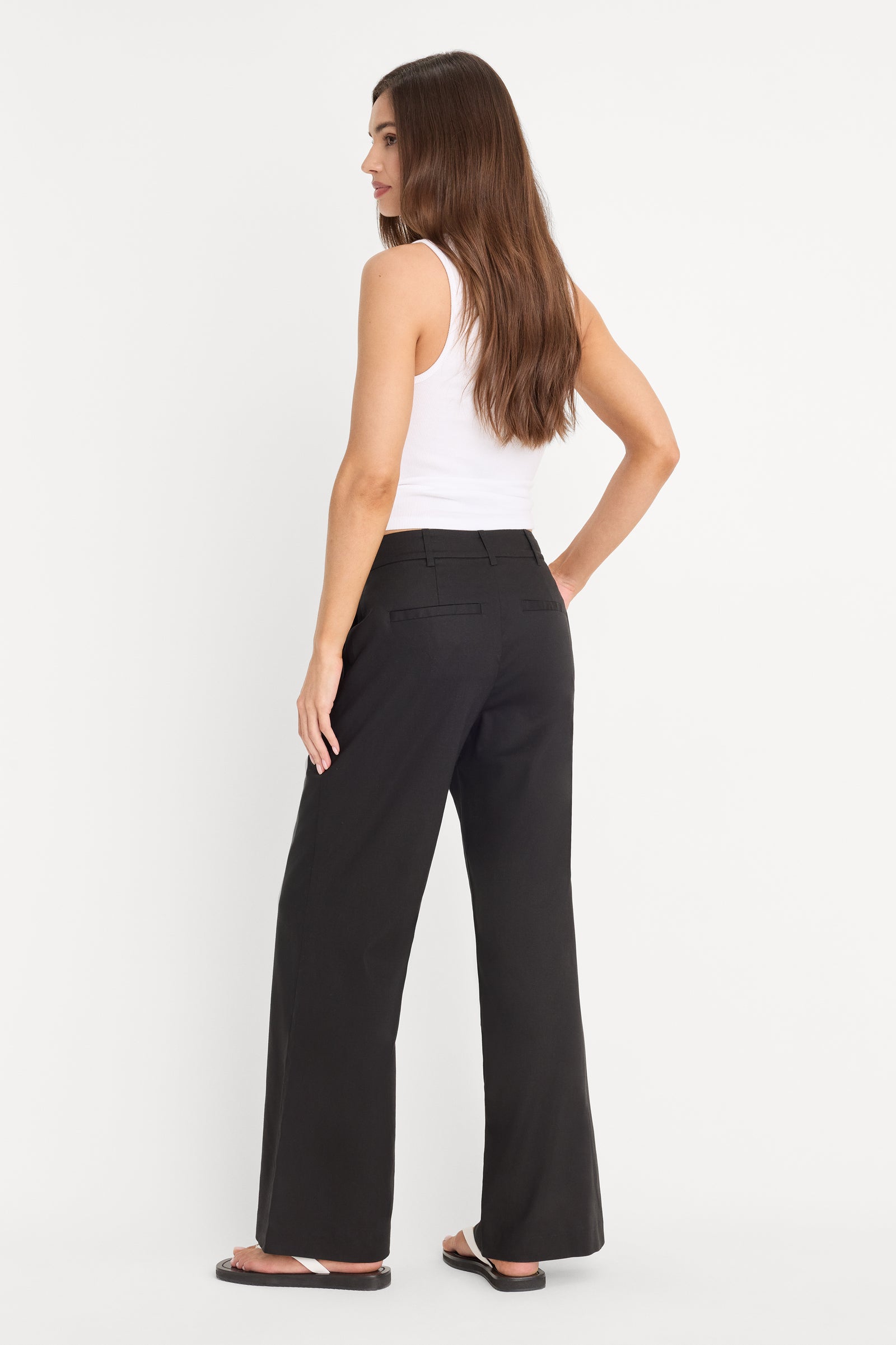 THE WIDE LEG LINEN TROUSER | BLACK