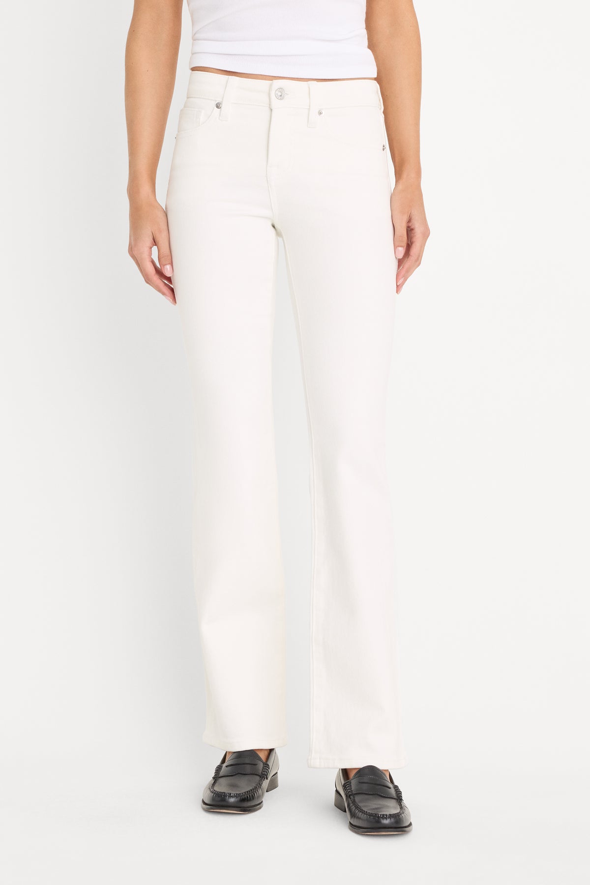 GOOD LOW RISE BOOTCUT JEANS| WHITE001