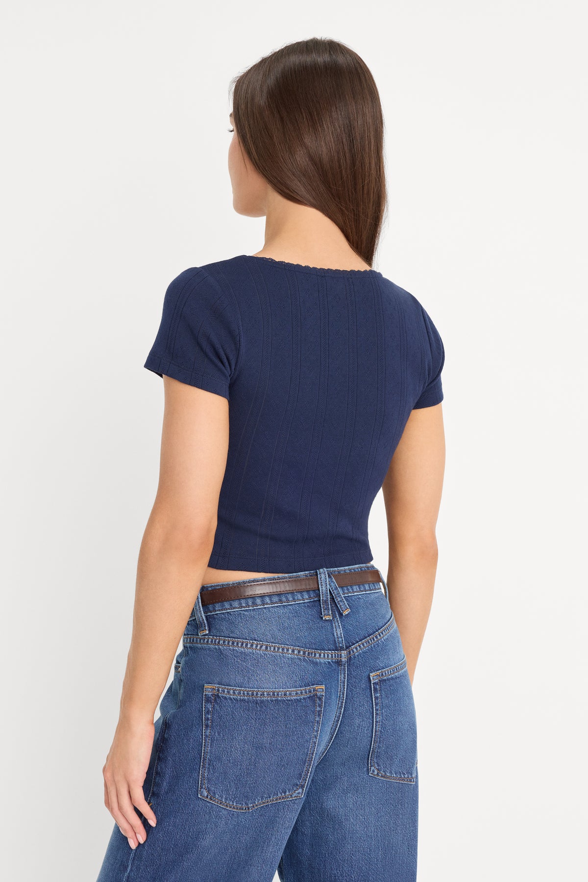 THE POINTELLE SQUARE NECK TOP | HORIZON INK