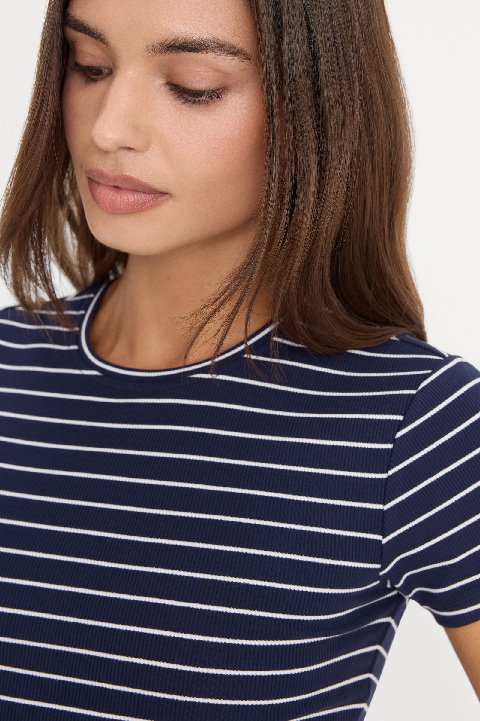 THE RIB BABY TEE | SIMPLE STRIPE HORIZON INK