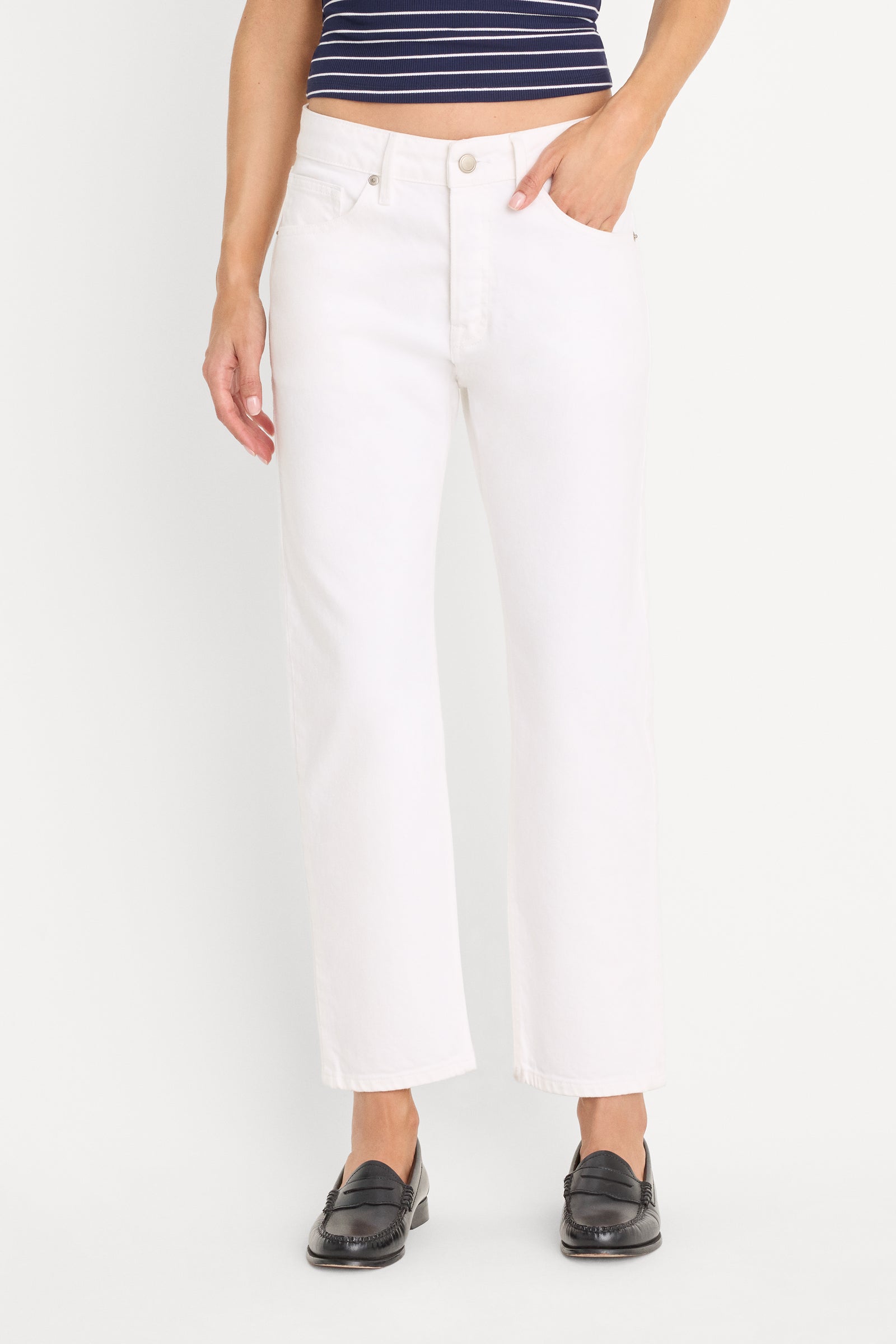 VINTAGE STRAIGHT ANKLE JEANS | WHITE001