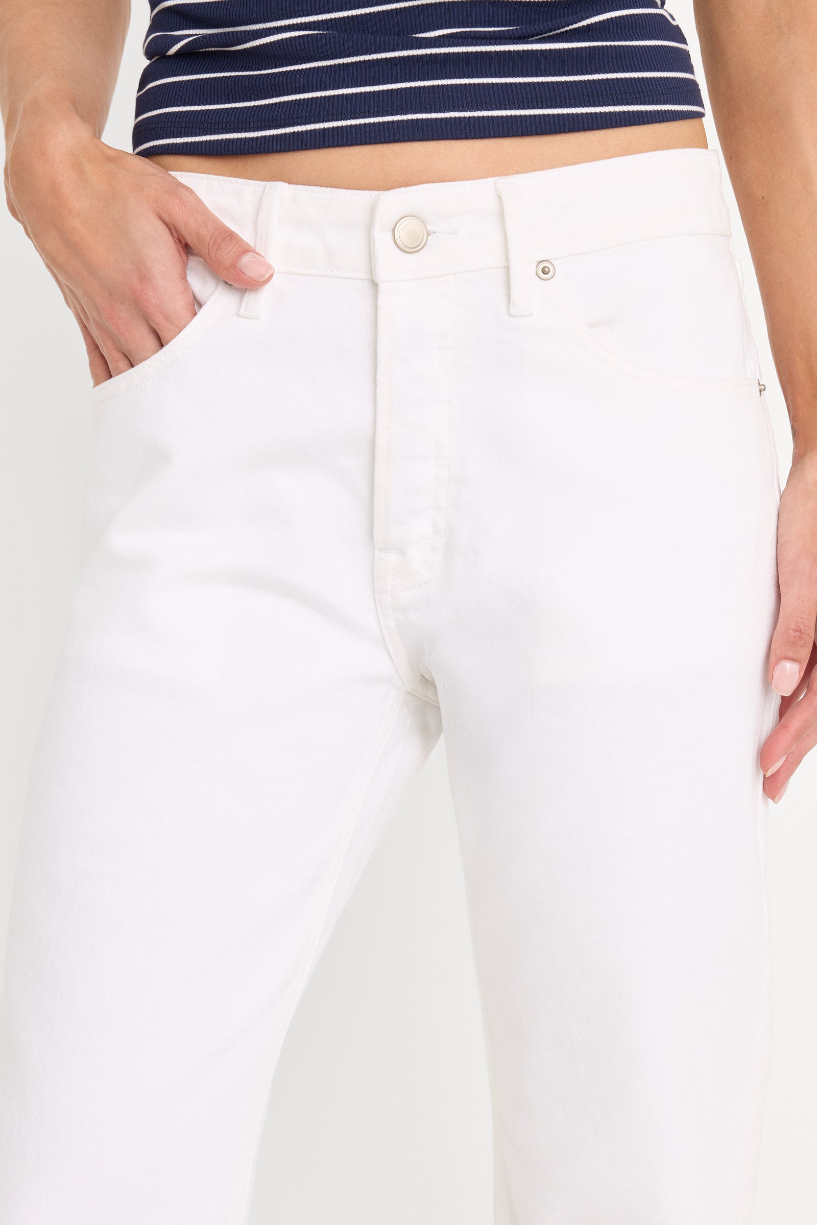 VINTAGE STRAIGHT ANKLE JEANS | WHITE001