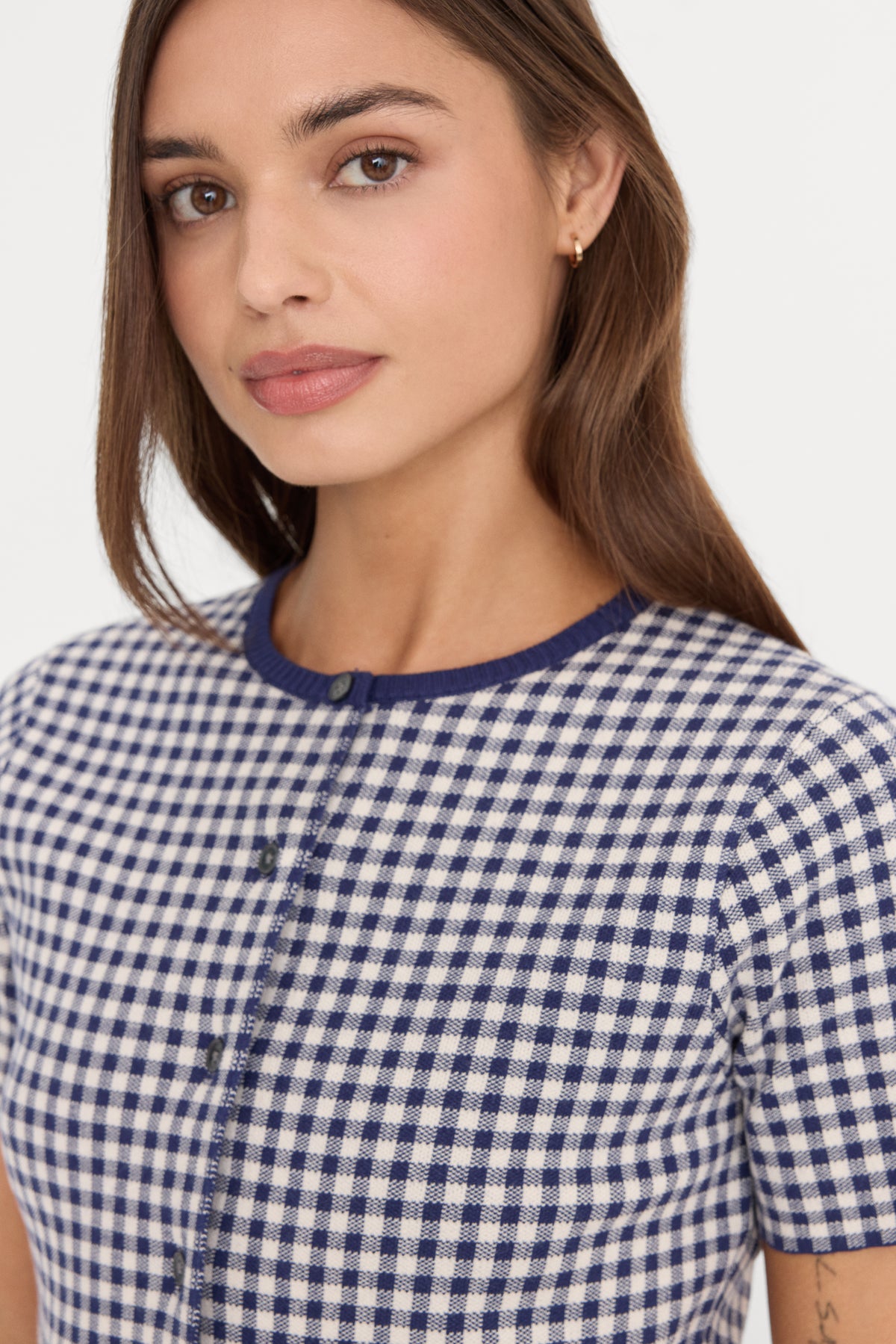 THE KEEPSAKE CARDIGAN | NAVY GINGHAM