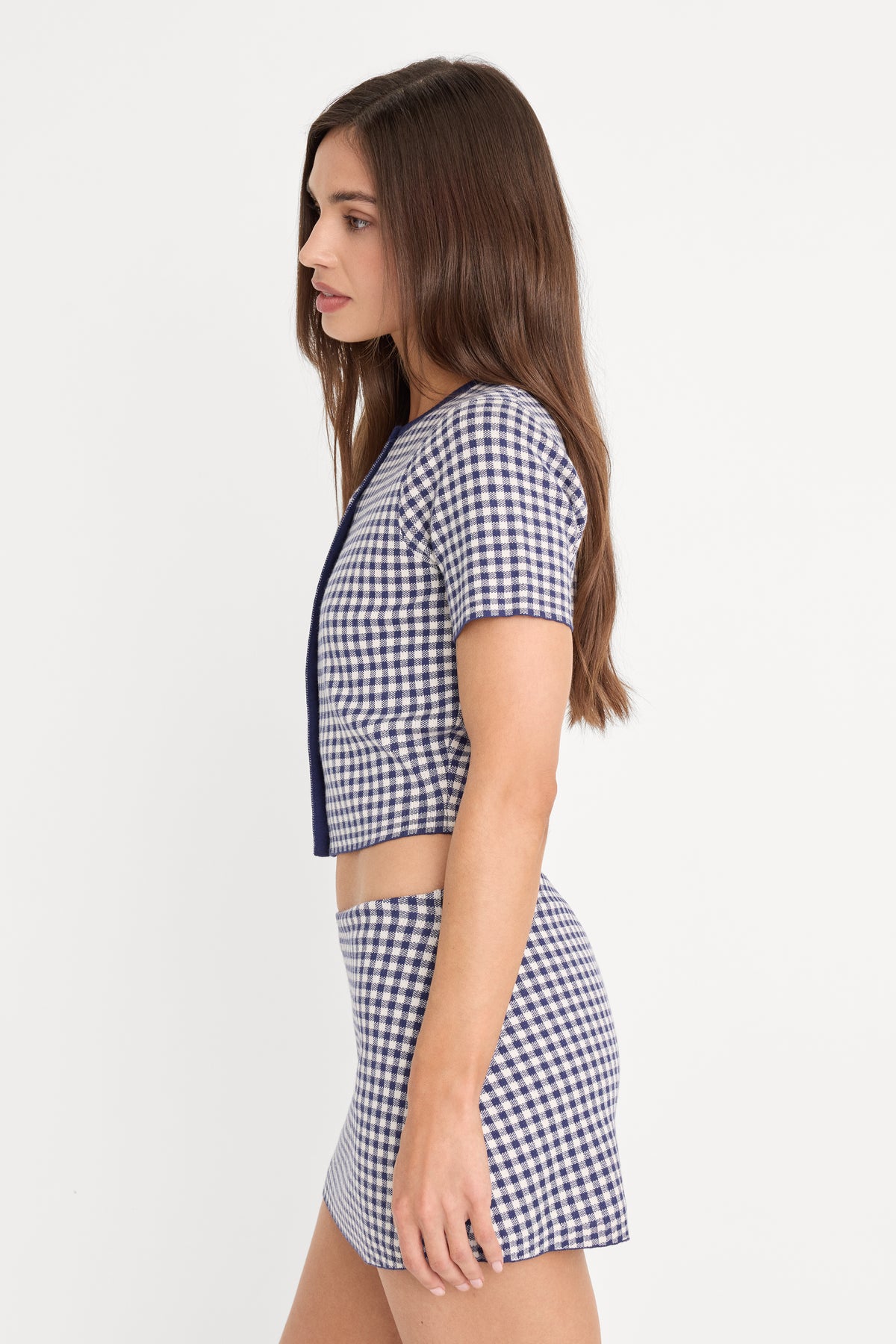 THE KEEPSAKE CARDIGAN | NAVY GINGHAM