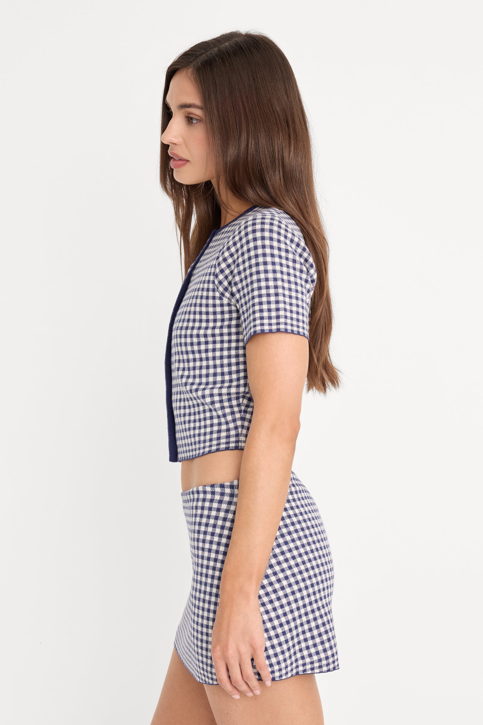 THE KEEPSAKE CARDIGAN | NAVY GINGHAM