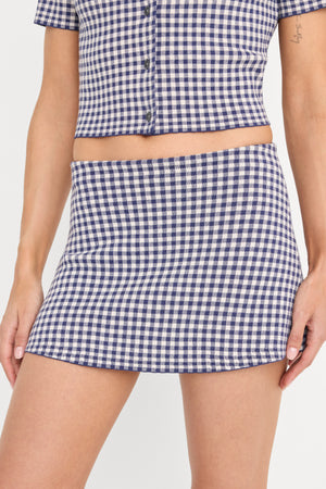 THE KEEPSAKE SKORT | NAVY GINGHAM