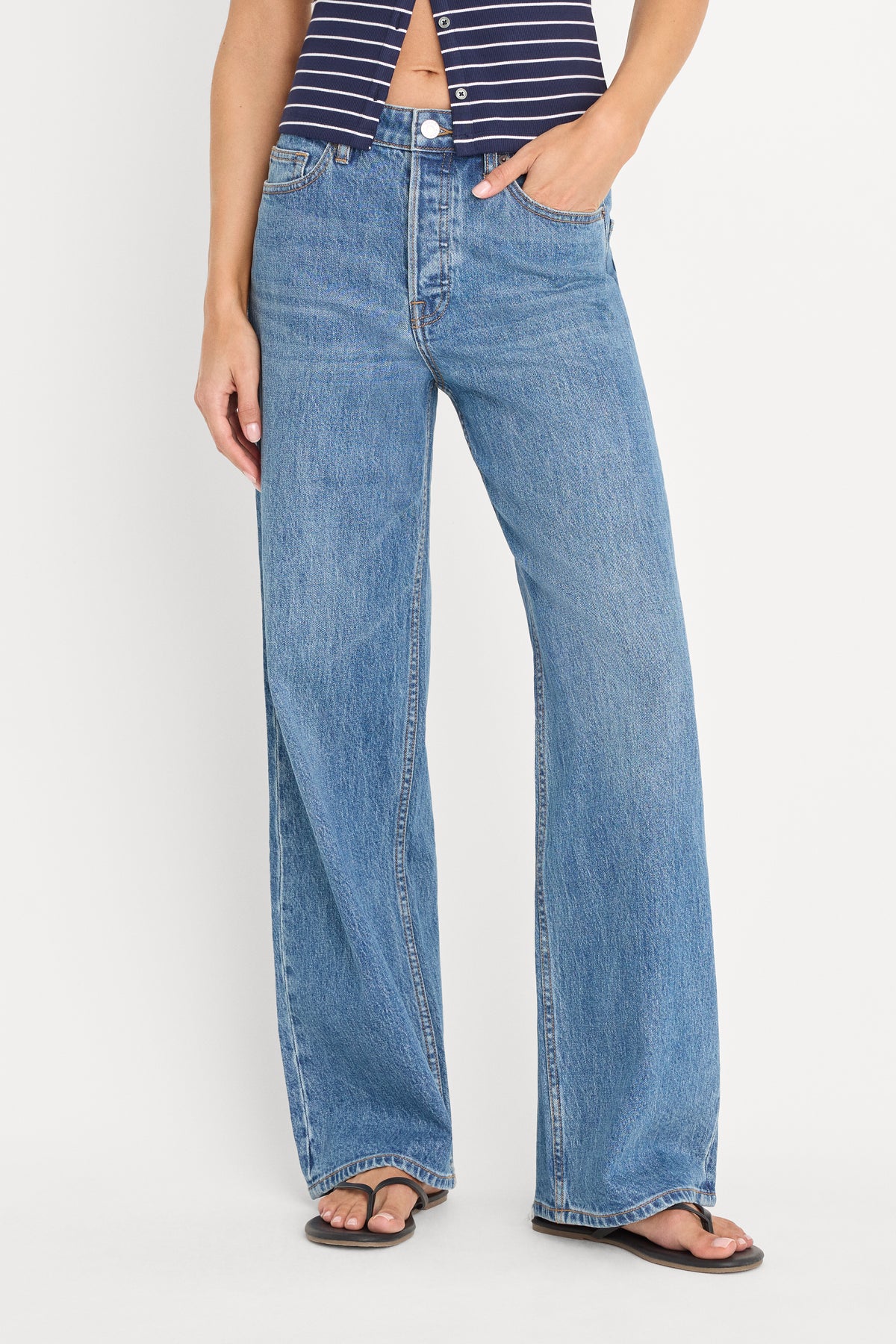 VINTAGE WIDE JEANS | INDIGO1237-2 | GOOD AMERICAN | MODEL_A