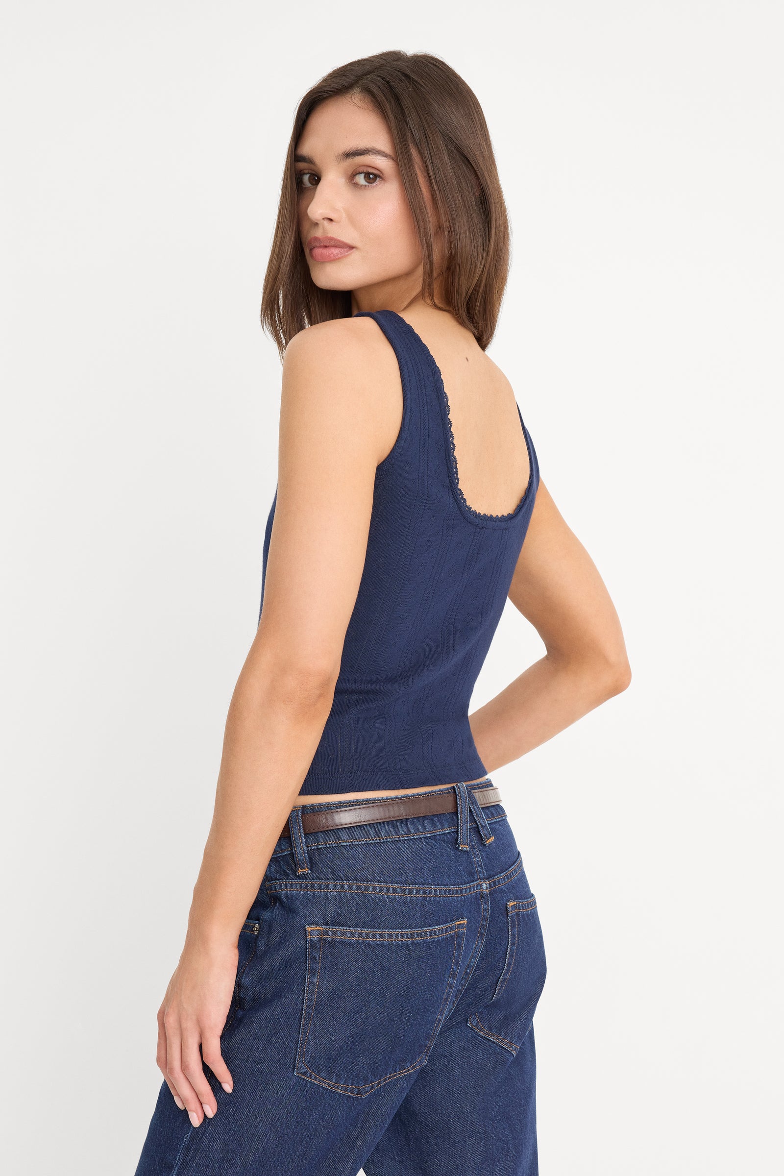 THE POINTELLE BUTTON DOWN TANK | HORIZON INK