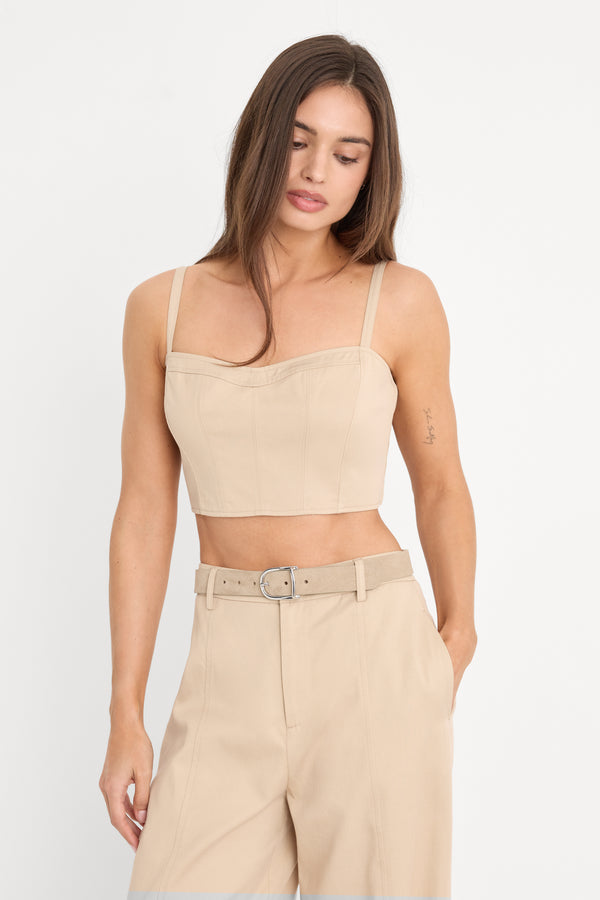 THE BUSTIER TOP | LIGHT TAUPE