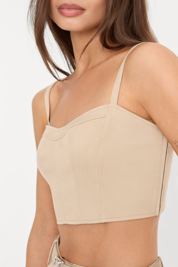 THE BUSTIER TOP | LIGHT TAUPE
