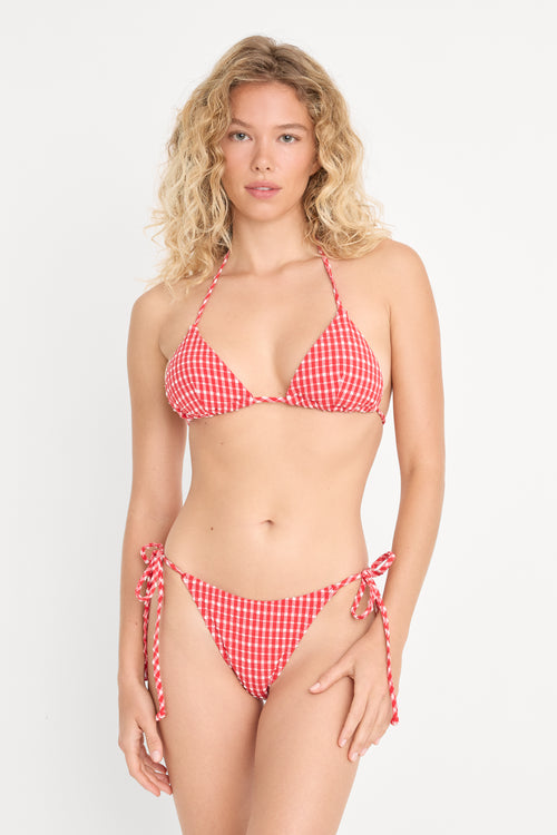 THE STRING BIKINI TOP | POP GINGHAM LARGE