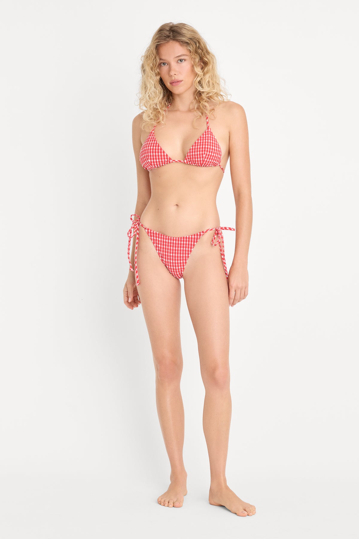 THE STRING BIKINI BOTTOM | POP GINGHAM LARGE-1 | GOOD AMERICAN | MODEL_A