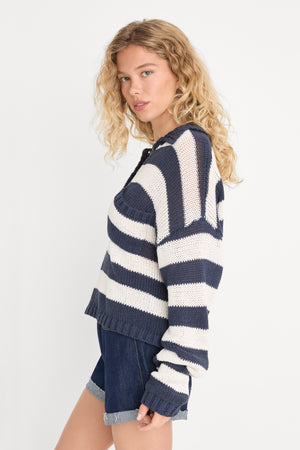 THE HARBOR SWEATER | HORIZON INK STRIPE