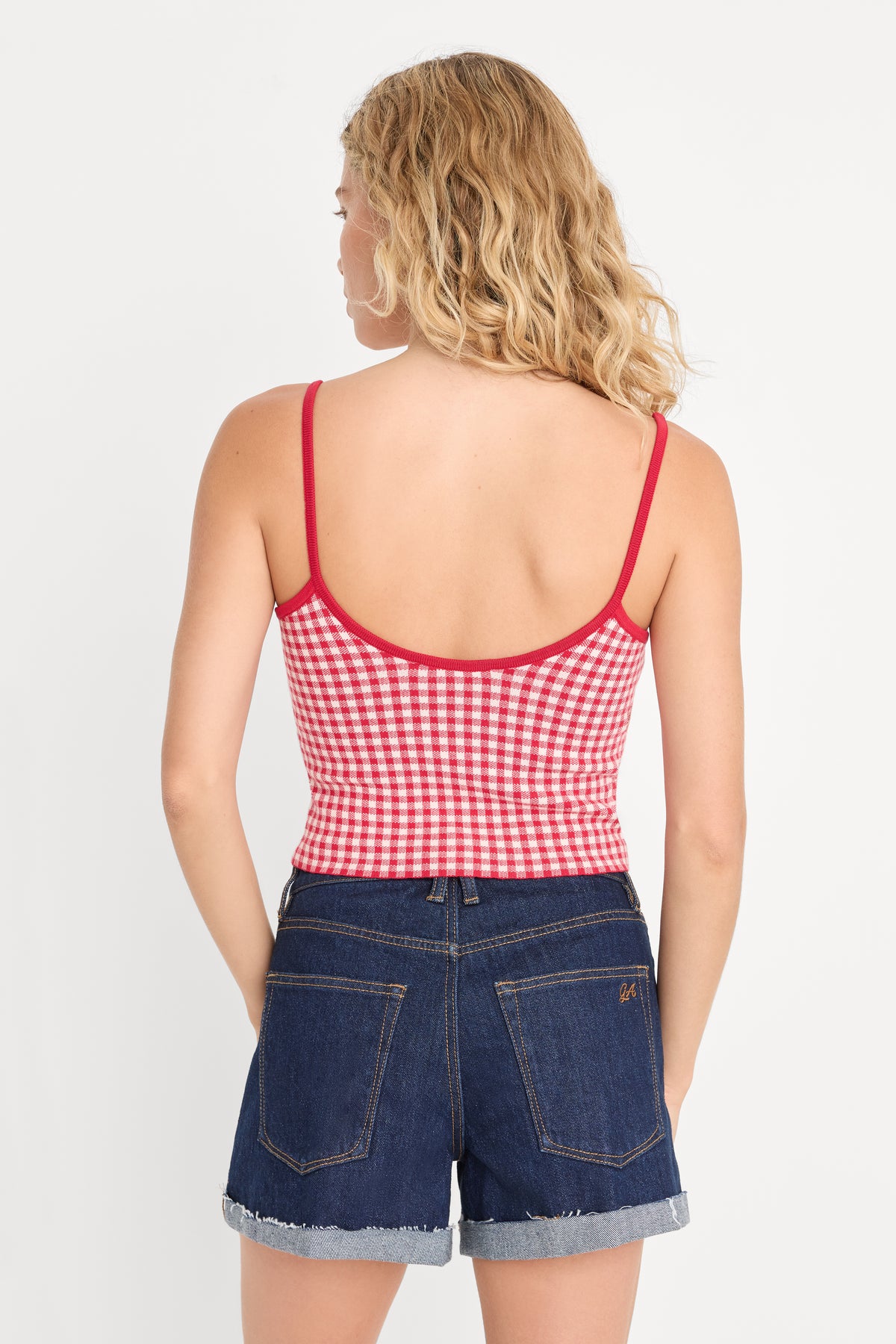 THE KEEPSAKE TANK | CHERRY GINGHAM-5 | GOOD AMERICAN | MODEL_A